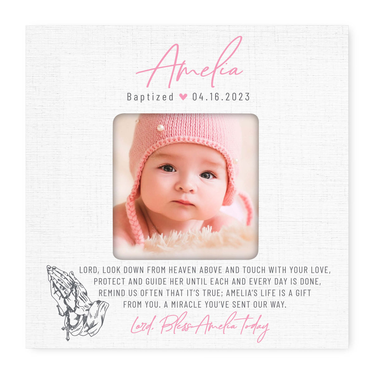 Personalized Wooden Baby Baptism Picture Frames - LifeSong Milestones