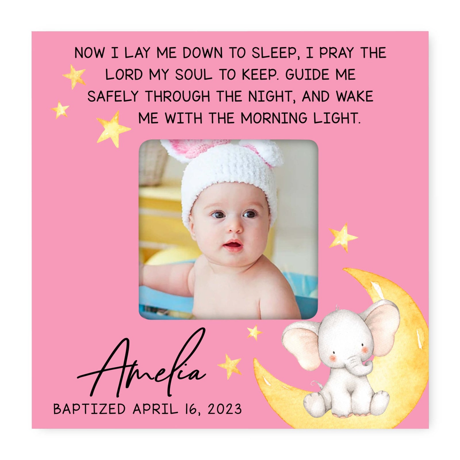 Personalized Wooden Baby Baptism Picture Frames - LifeSong Milestones