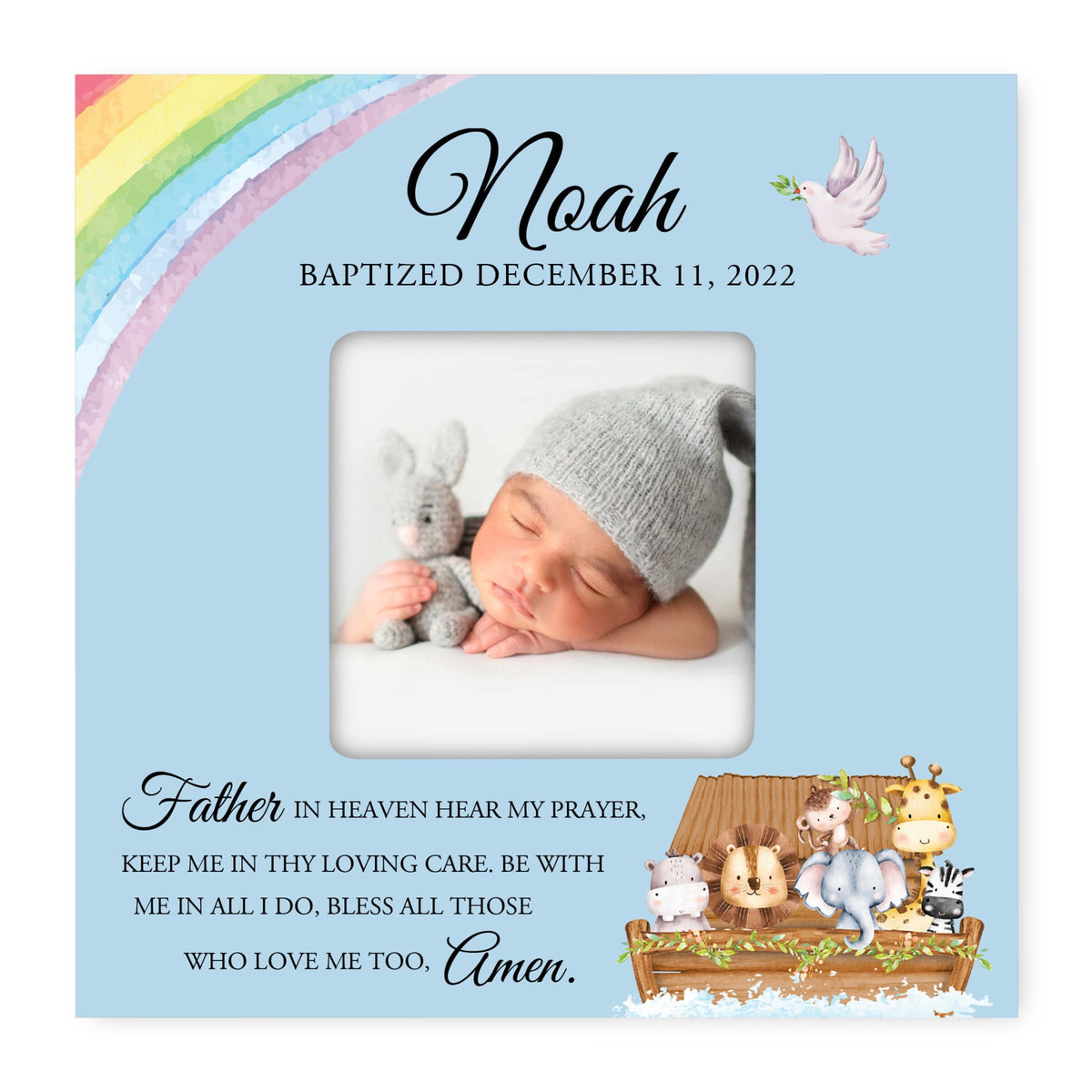 Personalized Wooden Baby Baptism Picture Frames - LifeSong Milestones