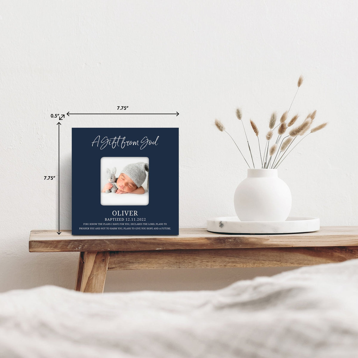 Personalized Wooden Baby Baptism Picture Frames - LifeSong Milestones