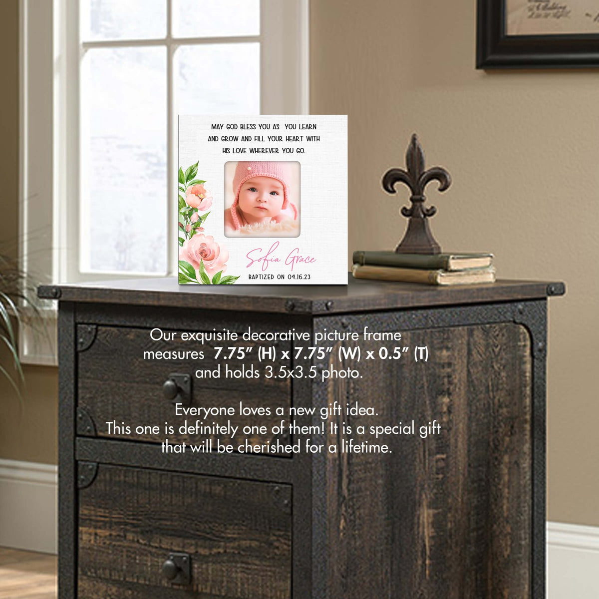 Personalized Wooden Baby Baptism Picture Frames - LifeSong Milestones