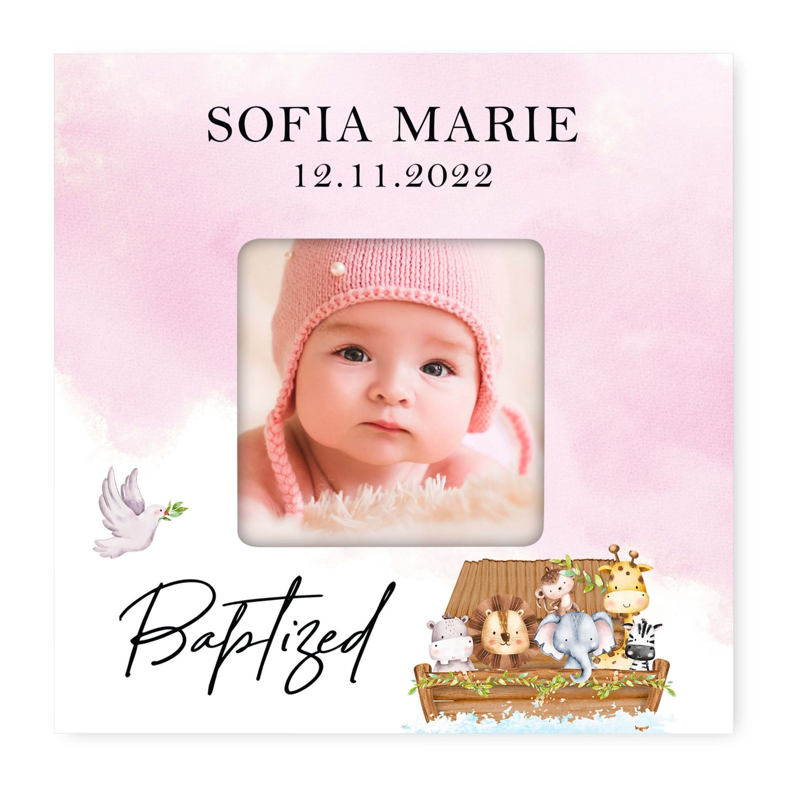 Personalized Wooden Baby Baptism Picture Frames - LifeSong Milestones