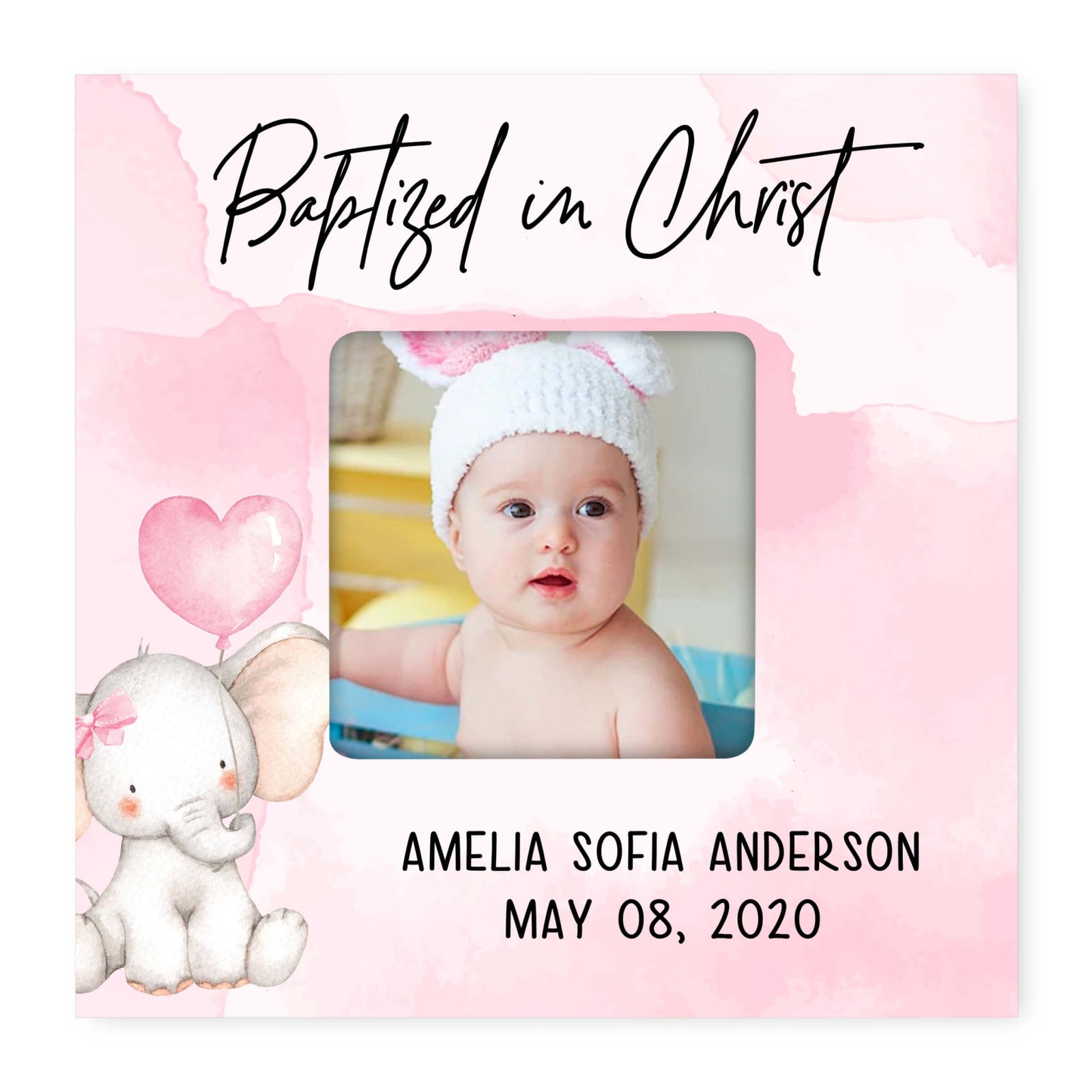 Personalized Wooden Baby Baptism Picture Frames - LifeSong Milestones