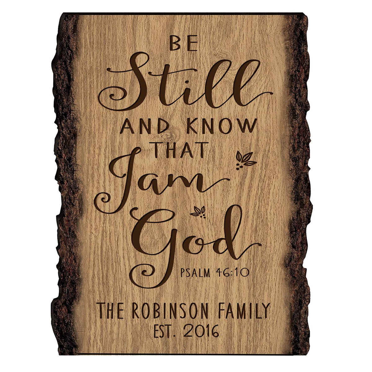 Personalized Wooden Bark Family Name Sign - Established Date - LifeSong Milestones