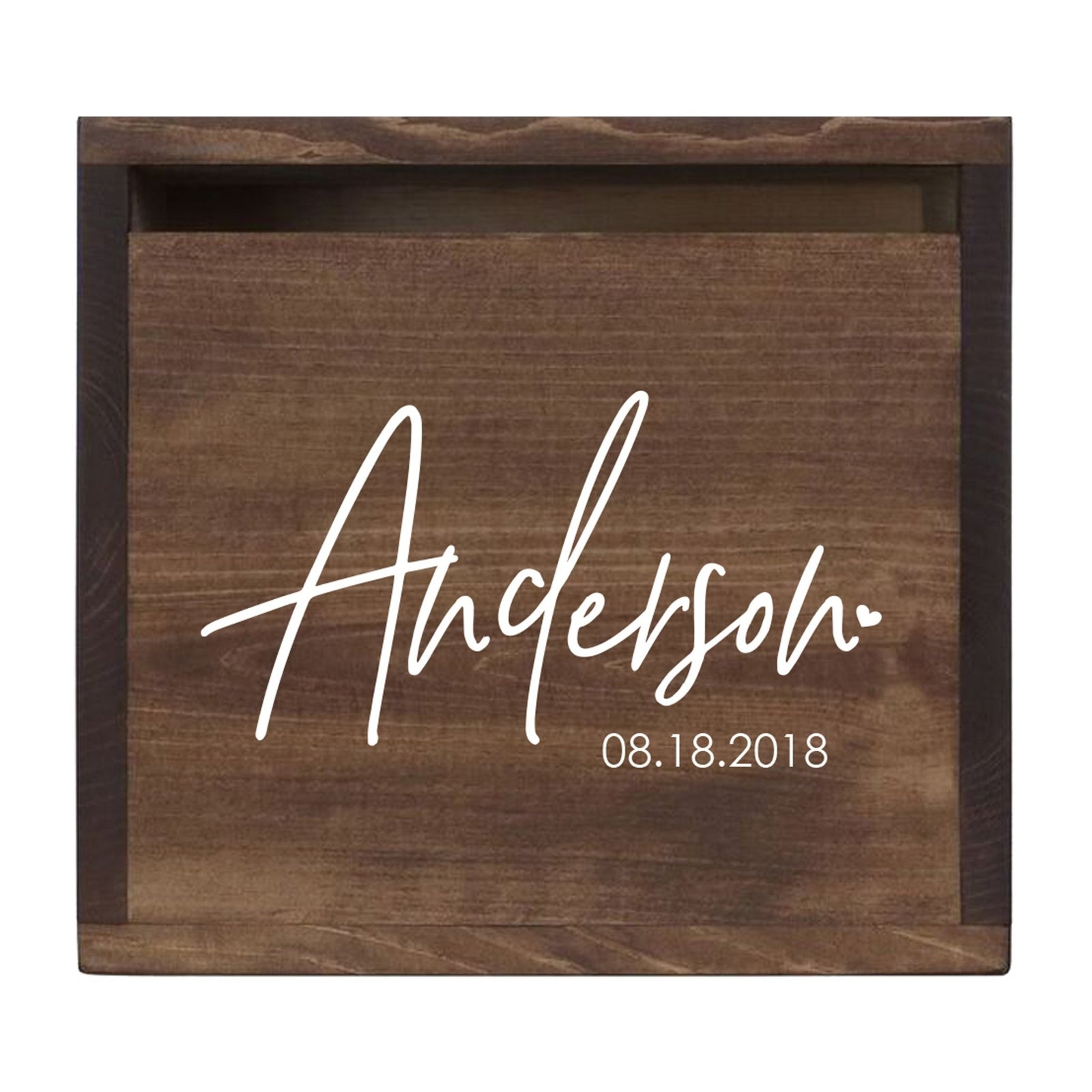 Personalized Wooden Card Box for Wedding Ceremonies, Venues, Receptions, Bridal Showers, and Engagement Parties 13.5x12 - Anderson (Heart) - LifeSong Milestones