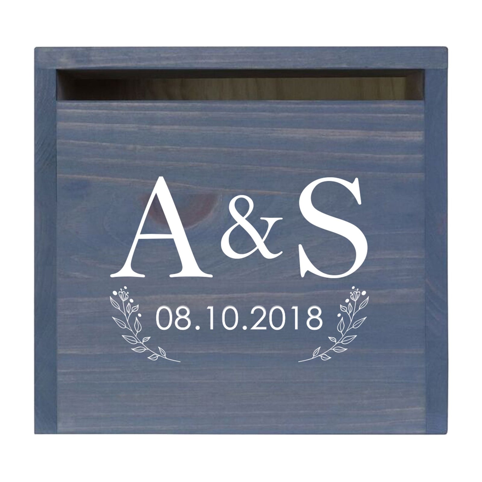 Personalized Wooden Card Box for Wedding Ceremonies, Venues, Receptions, Bridal Showers, and Engagement Parties 13.5x12 - A&S (Flowers) - LifeSong Milestones