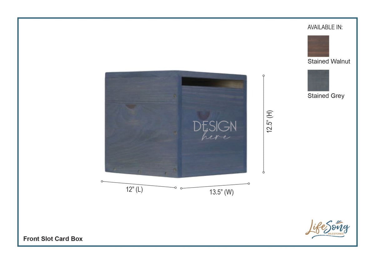 Personalized Wooden Card Box for Wedding Ceremonies, Venues, Receptions, Bridal Showers, and Engagement Parties 13.5x12 - J&B (Arrows) - LifeSong Milestones
