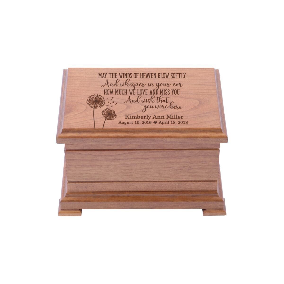 Personalized Wooden Cherry Keepsake Box for Baby - 7.75x5.75x4.75 - LifeSong Milestones