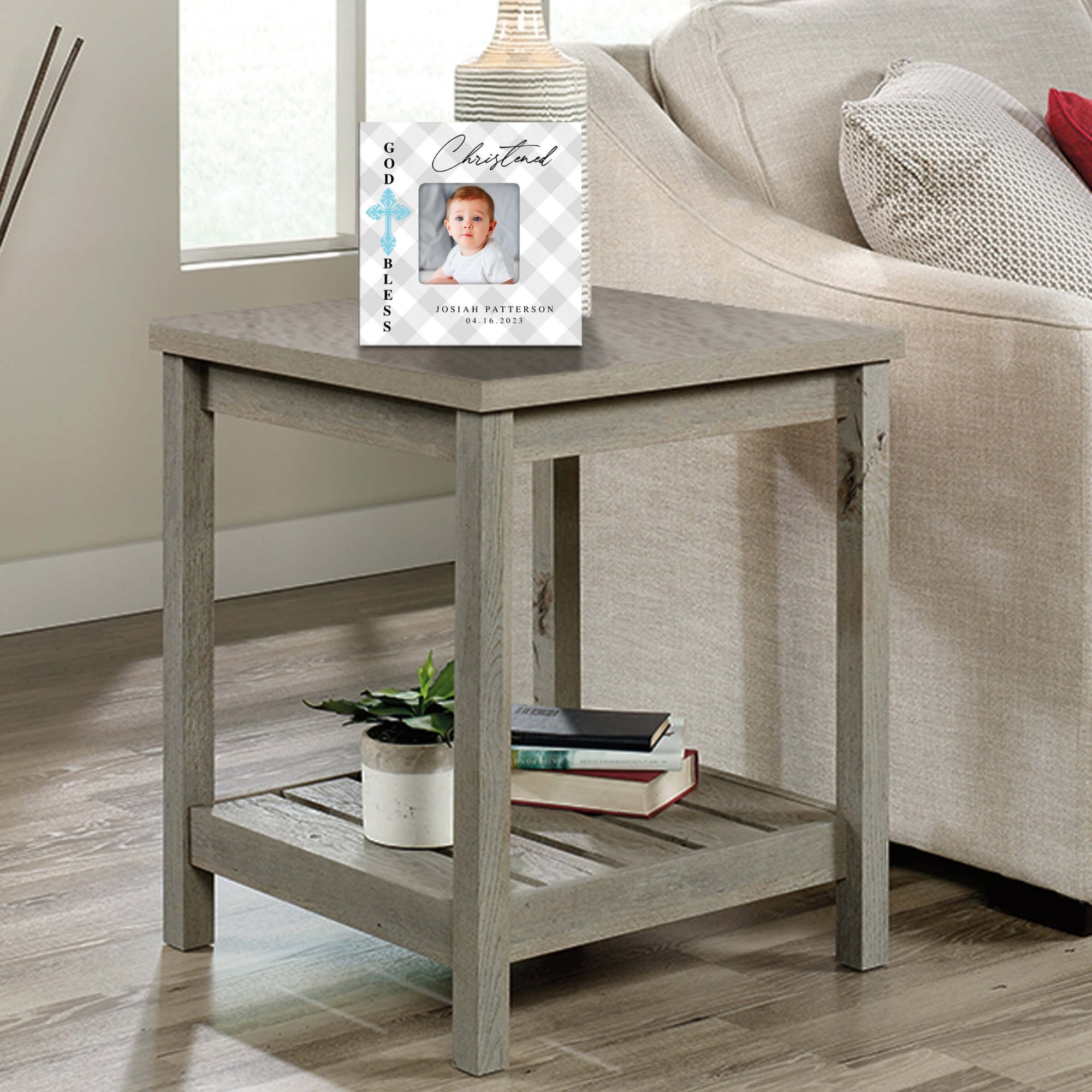 Personalized Wooden Christening Picture Frame - LifeSong Milestones