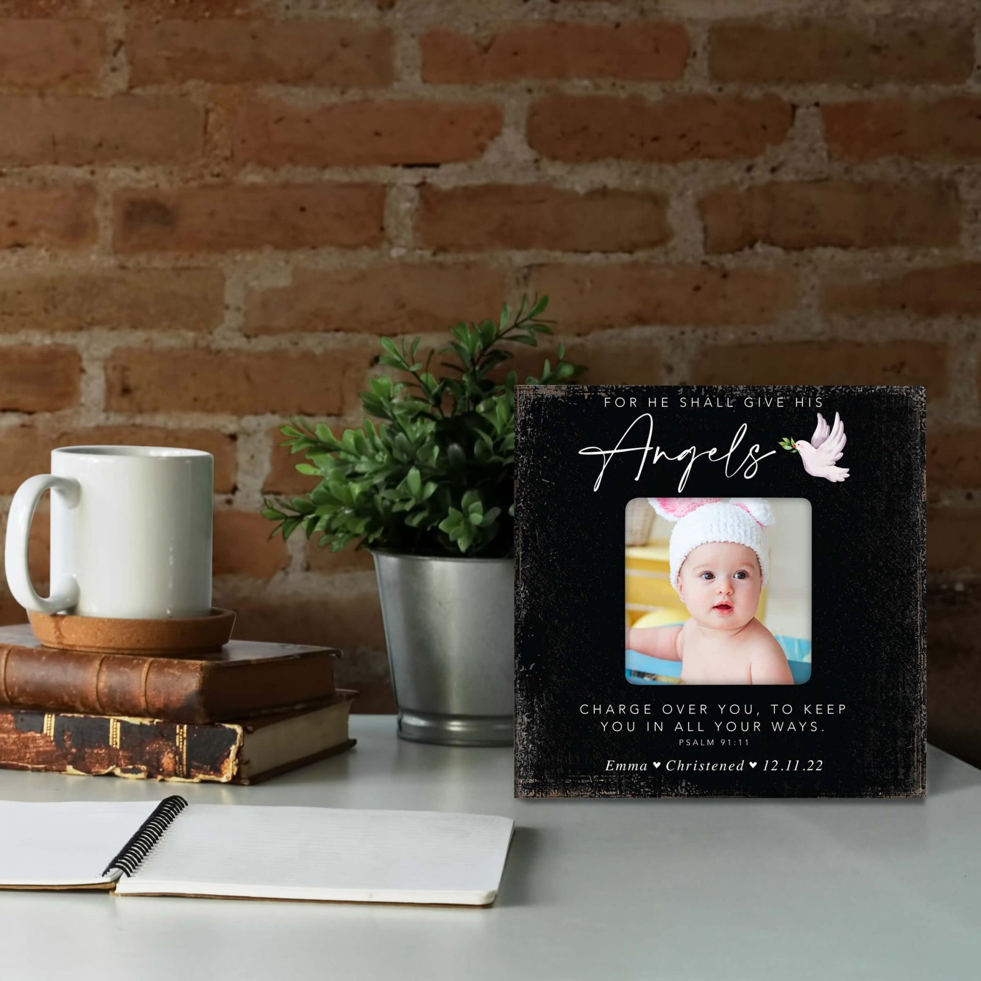 Personalized Wooden Christening Picture Frame - LifeSong Milestones