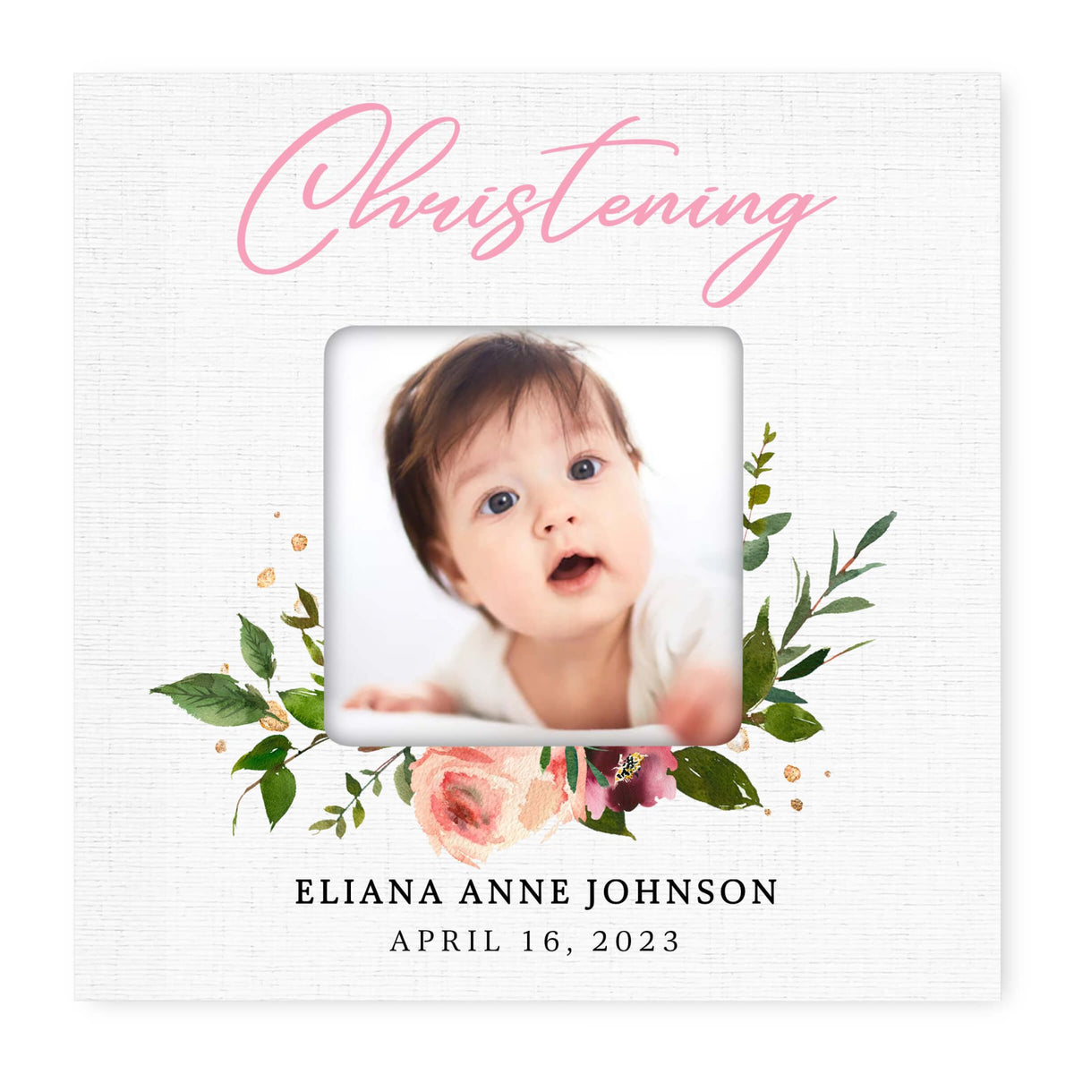Personalized Wooden Christening Picture Frame - LifeSong Milestones