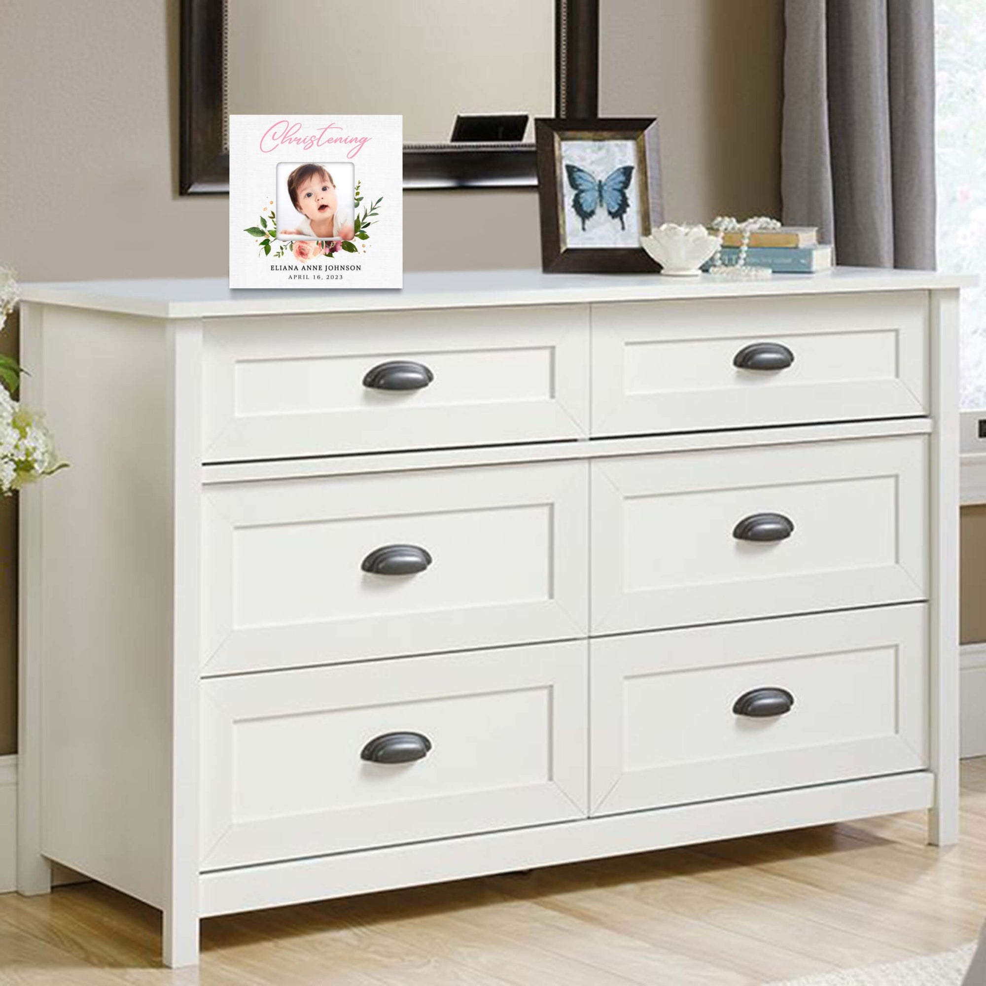 Personalized Wooden Christening Picture Frame - LifeSong Milestones