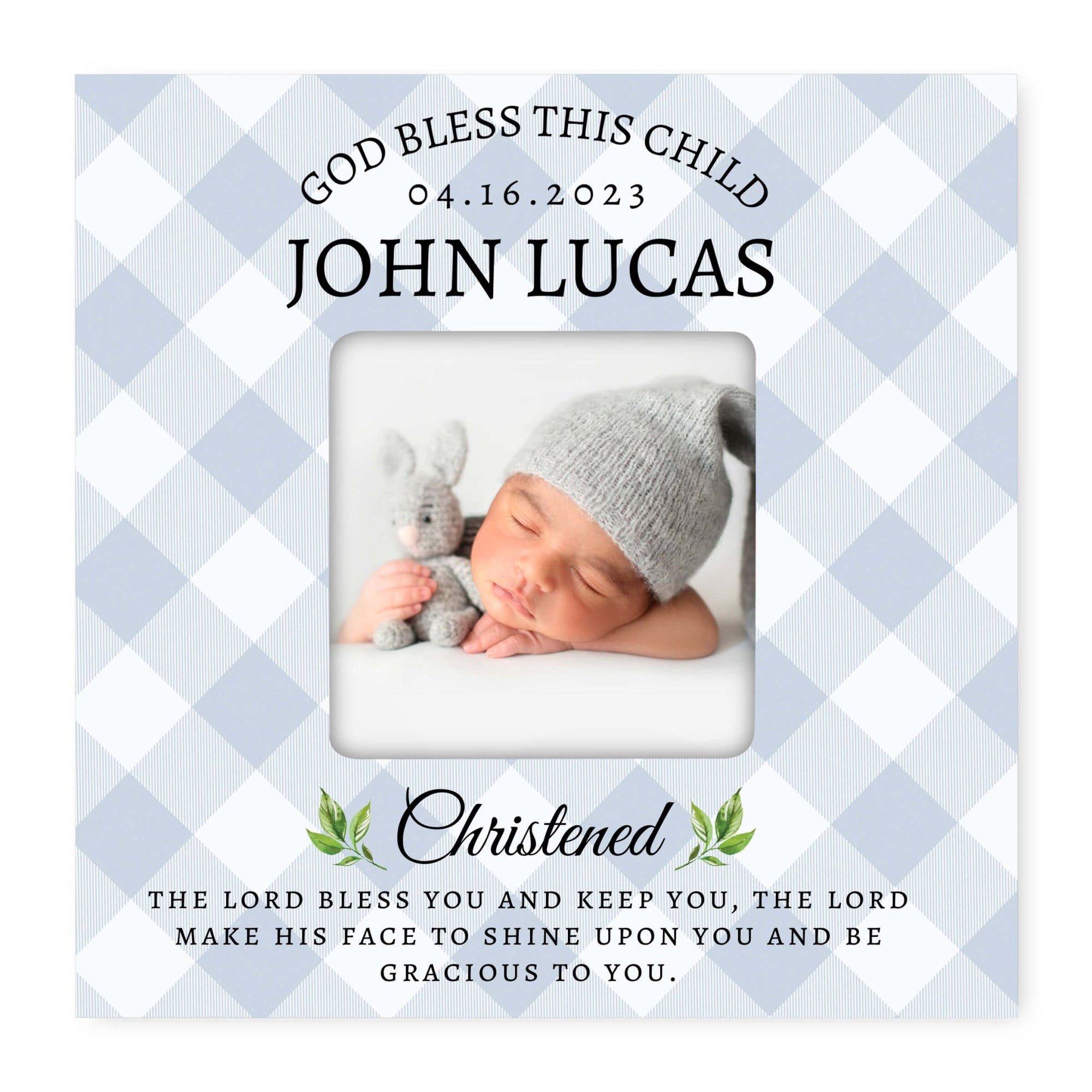 Personalized Wooden Christening Picture Frame - LifeSong Milestones