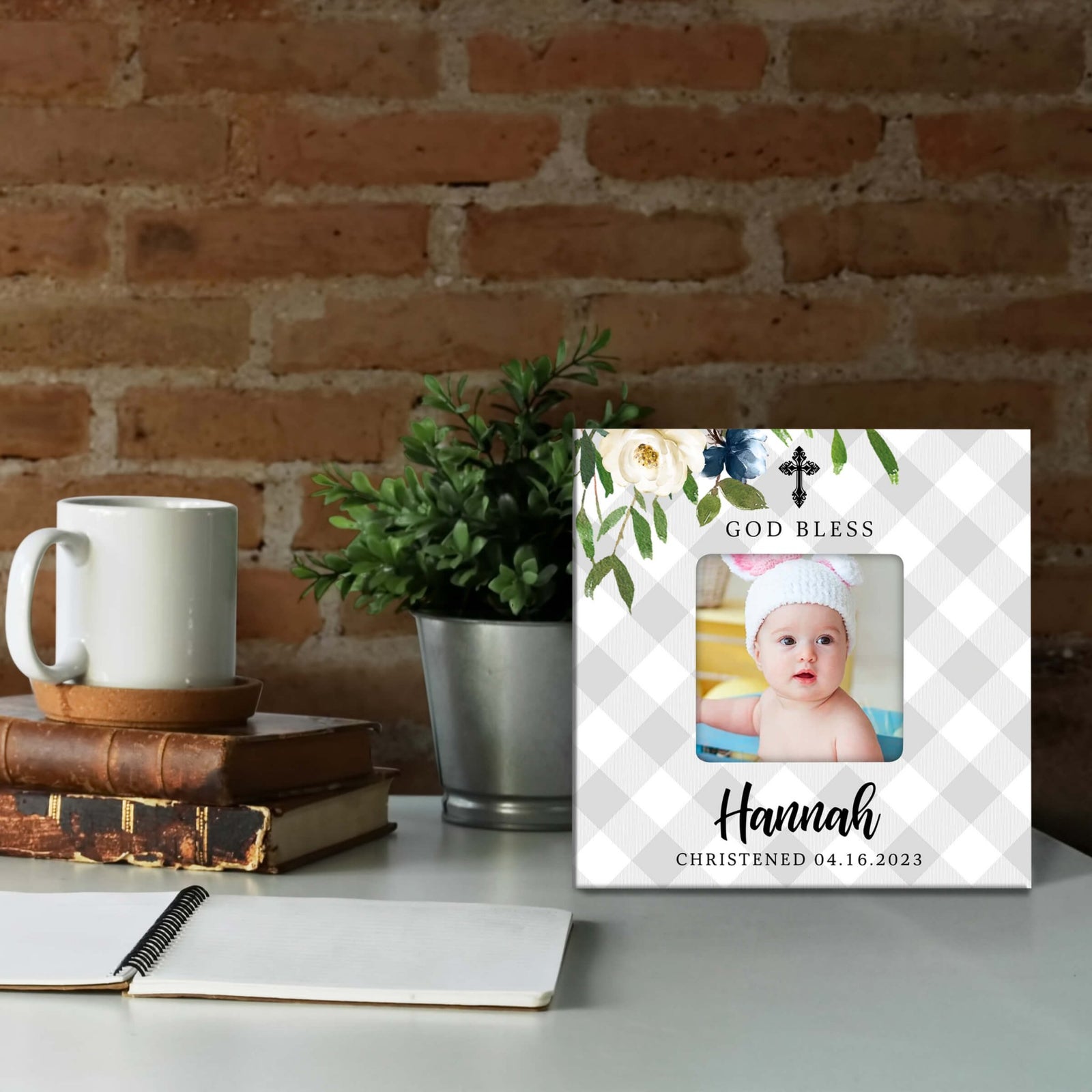 Personalized Wooden Christening Picture Frame - LifeSong Milestones