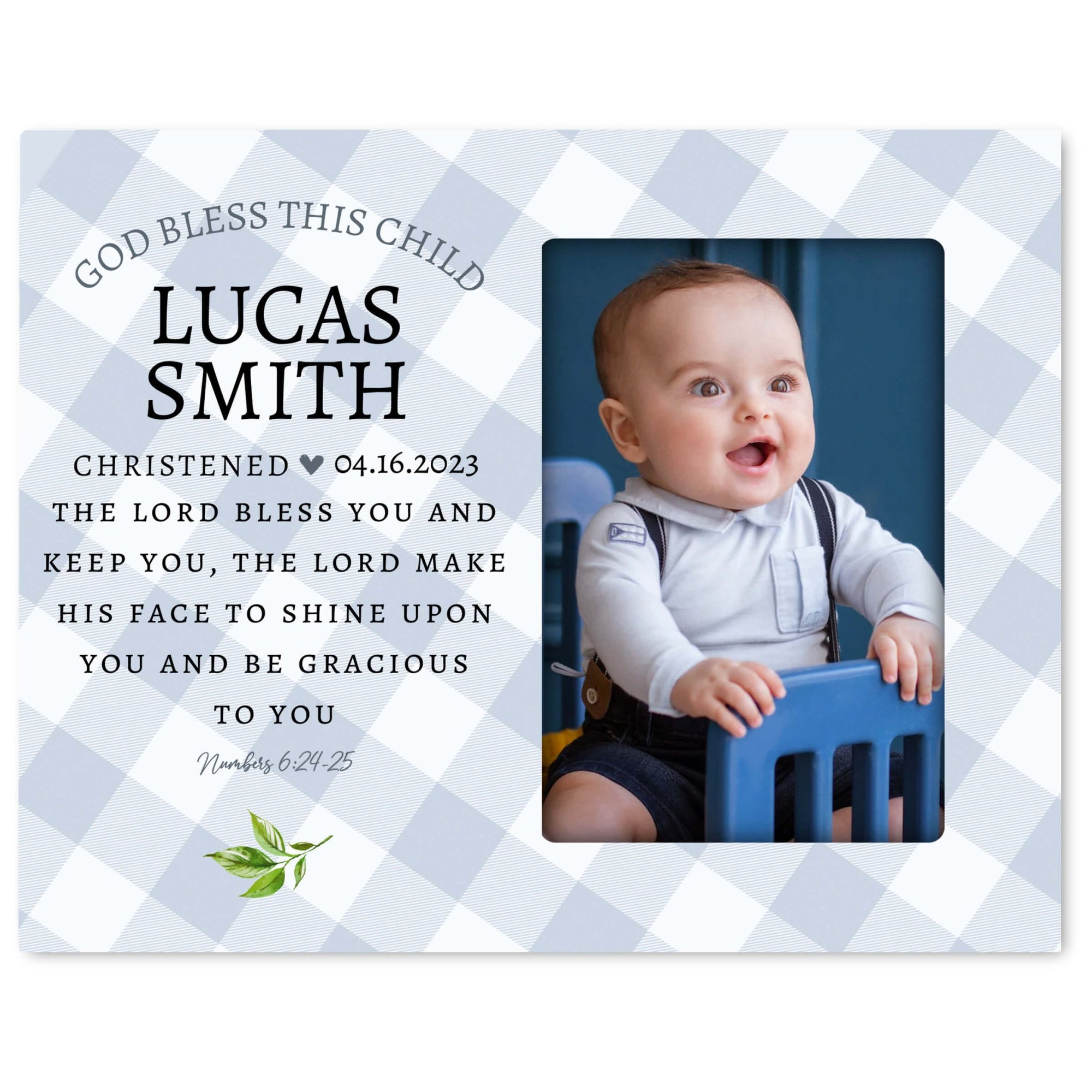 Personalized Wooden Christening Picture Frame - LifeSong Milestones