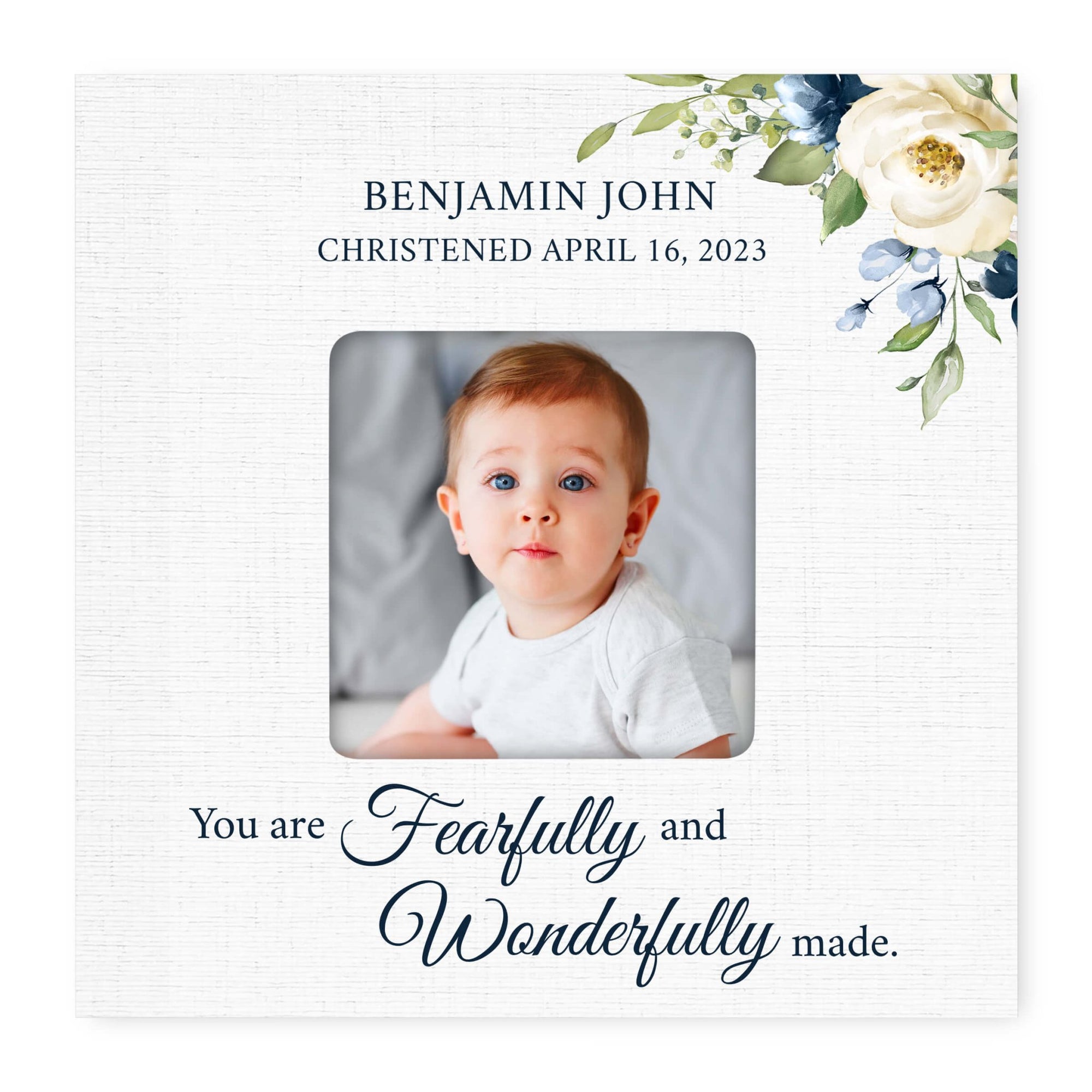 Personalized Wooden Christening Picture Frame - LifeSong Milestones