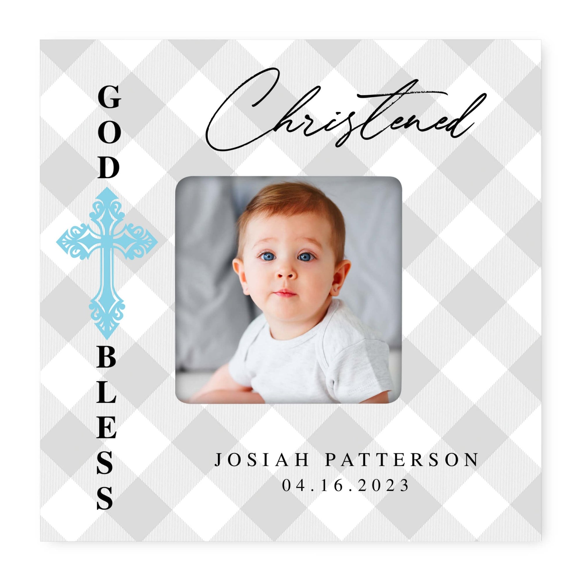 Personalized Wooden Christening Picture Frame - LifeSong Milestones