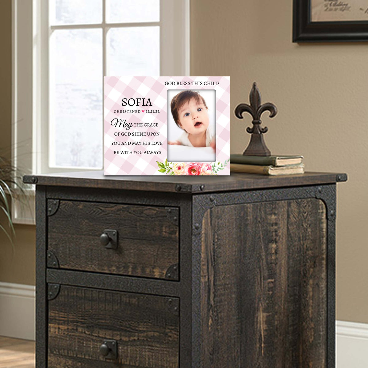 Personalized Wooden Christening Picture Frame - LifeSong Milestones