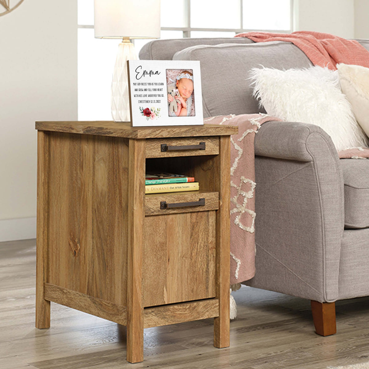 Personalized Wooden Christening Picture Frame - LifeSong Milestones