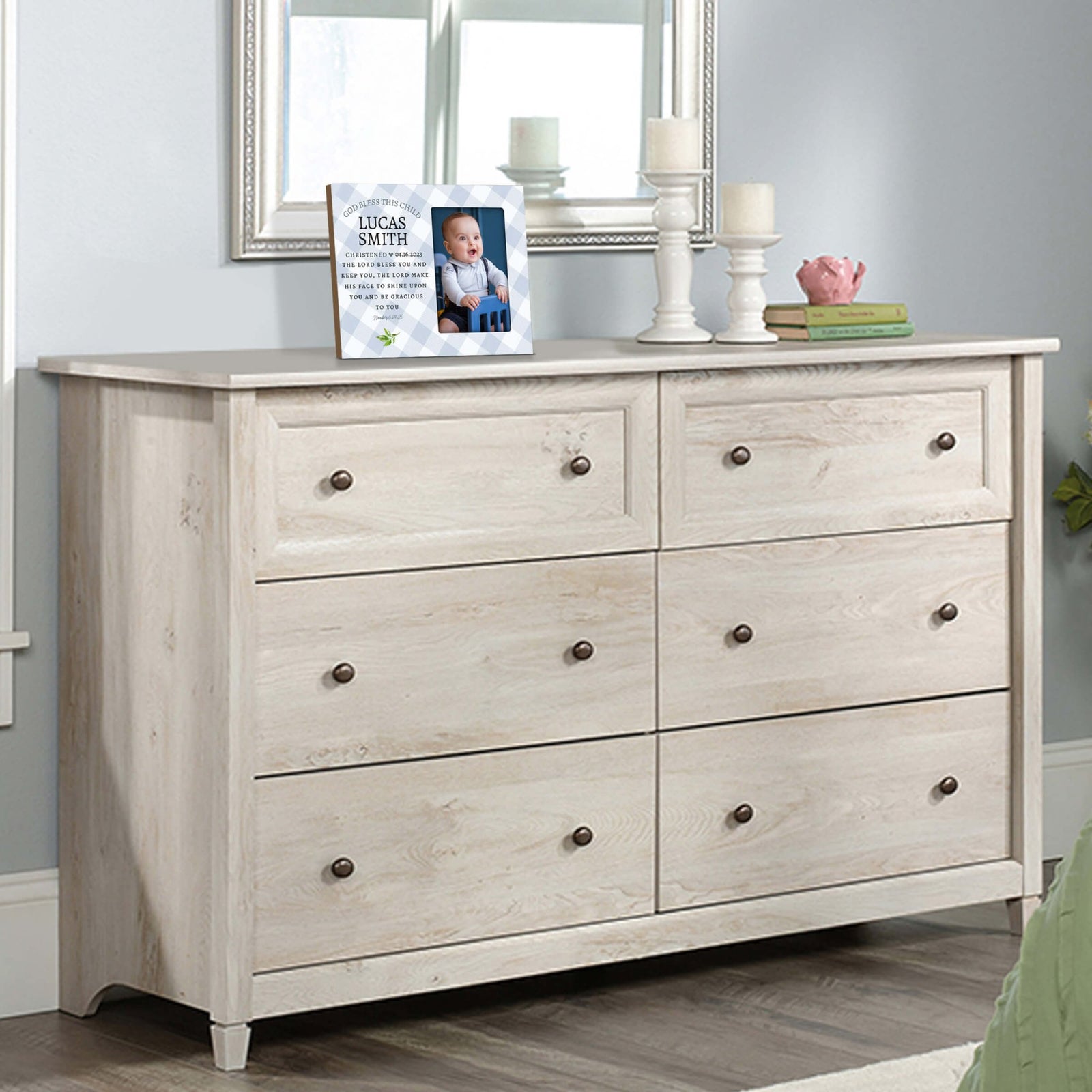 Personalized Wooden Christening Picture Frame - LifeSong Milestones