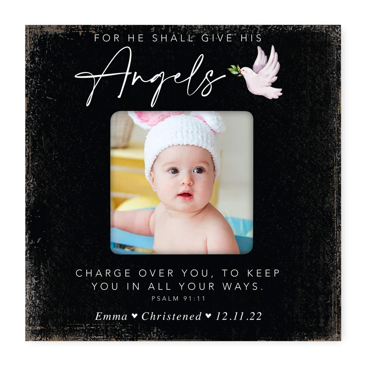 Personalized Wooden Christening Picture Frame - LifeSong Milestones