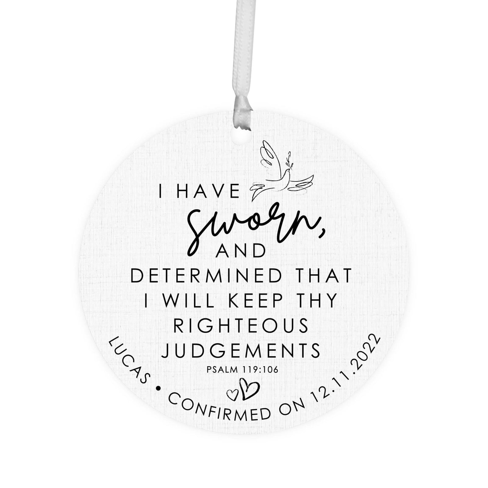 Personalized Wooden Confirmation Ornament - I Have Sworn - LifeSong Milestones