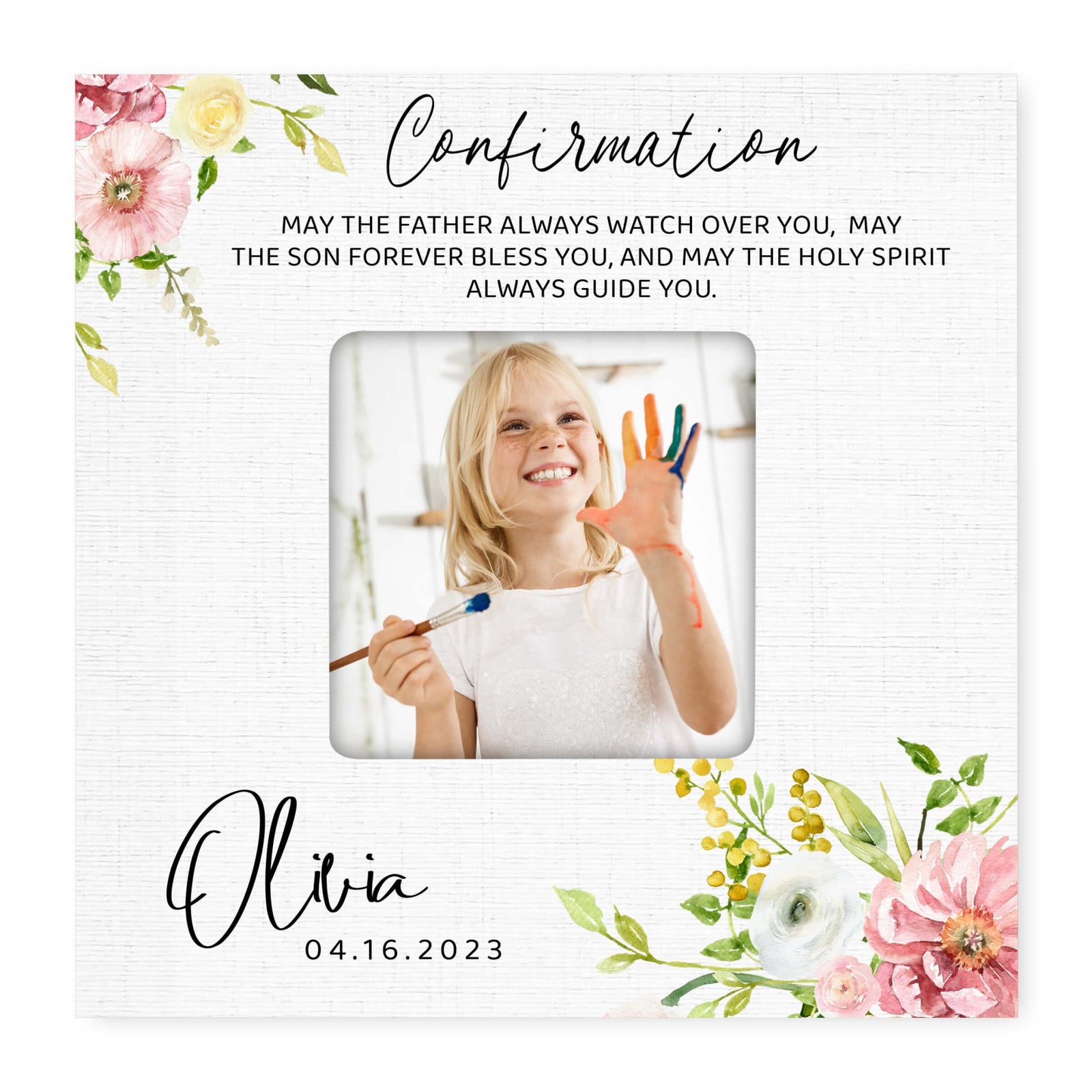 Personalized Wooden Confirmation Picture Frame - LifeSong Milestones