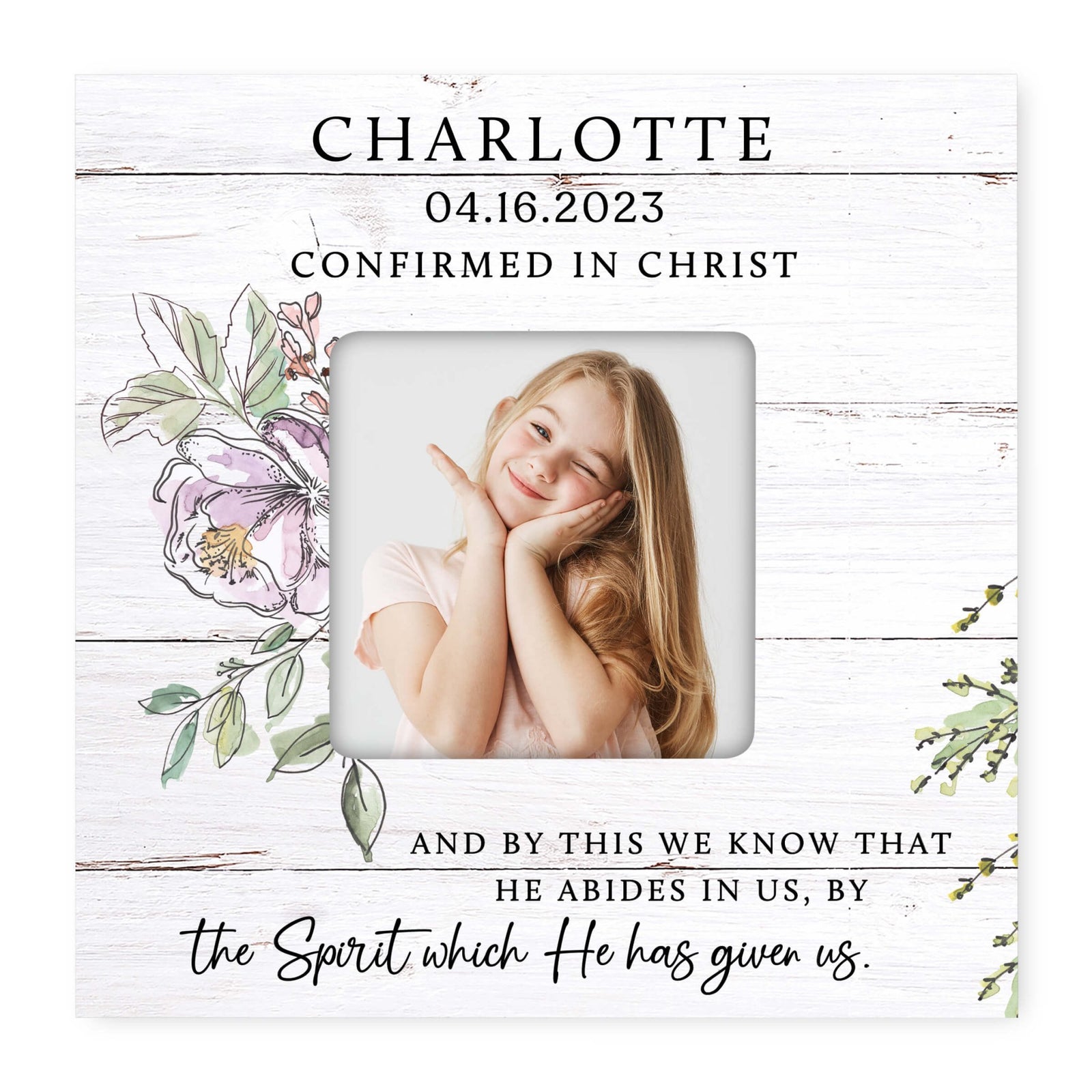 Personalized Wooden Confirmation Picture Frame - LifeSong Milestones