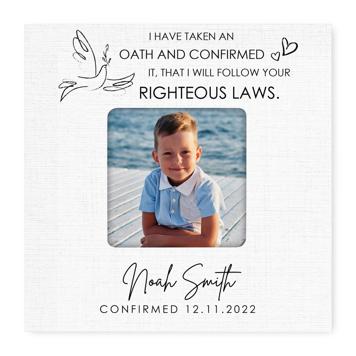 Personalized Wooden Confirmation Picture Frame - LifeSong Milestones
