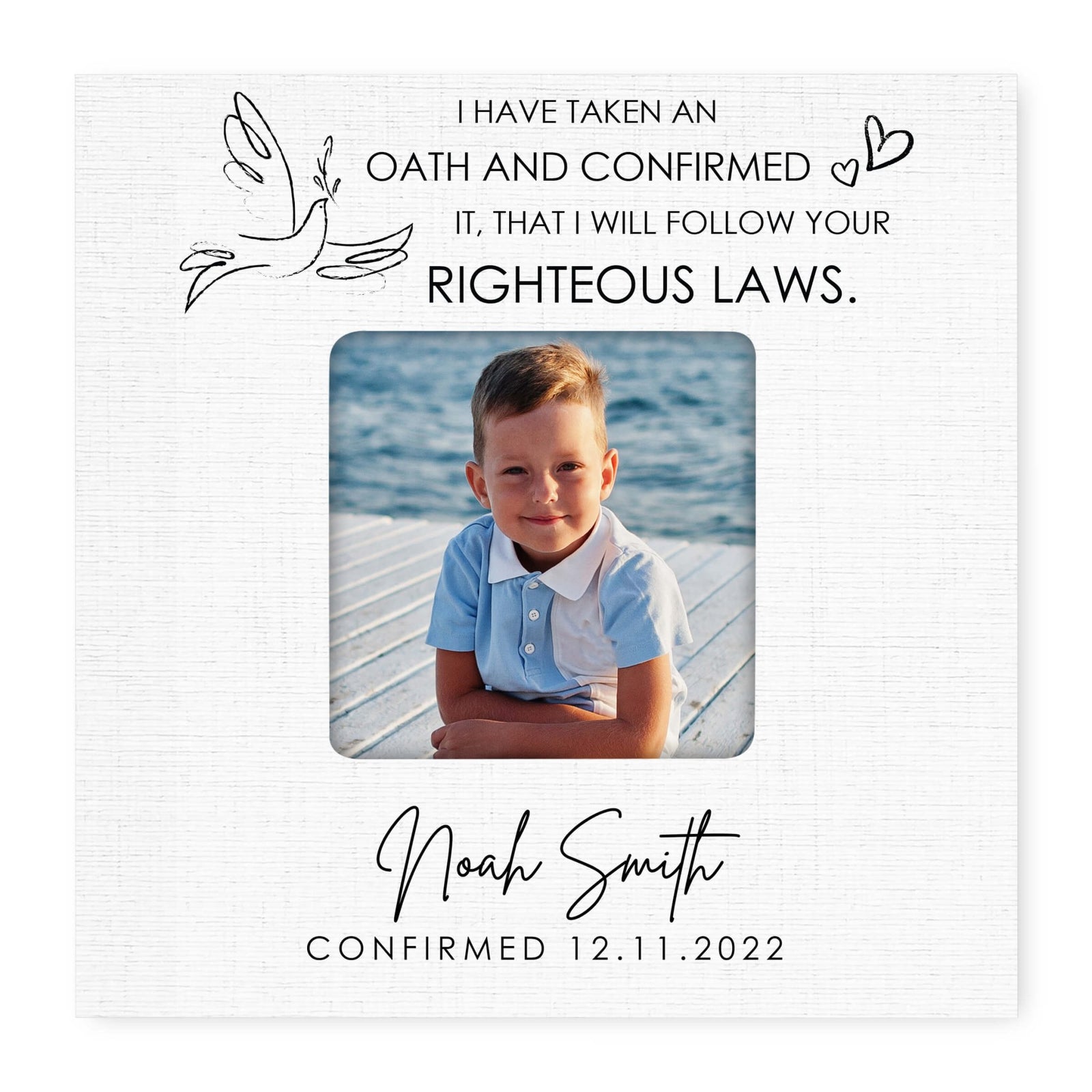 Personalized Wooden Confirmation Picture Frame - LifeSong Milestones