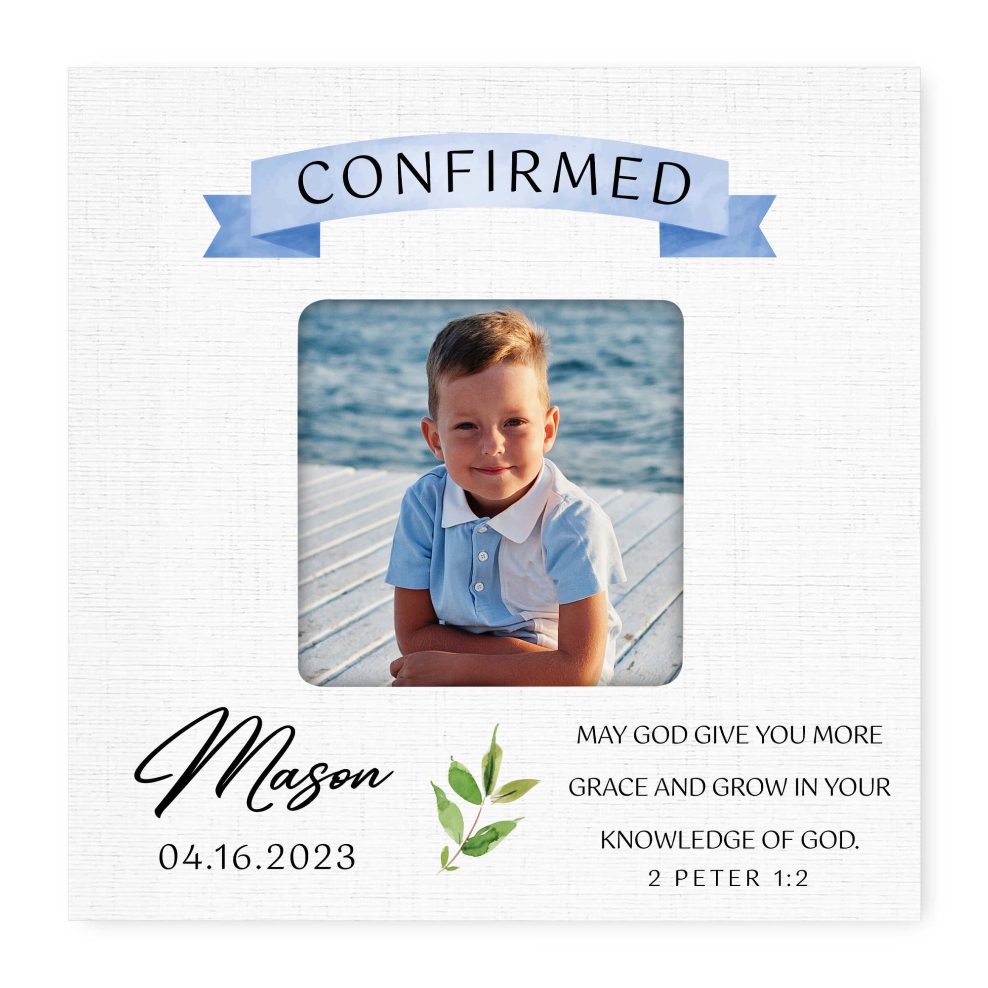 Personalized Wooden Confirmation Picture Frame - LifeSong Milestones