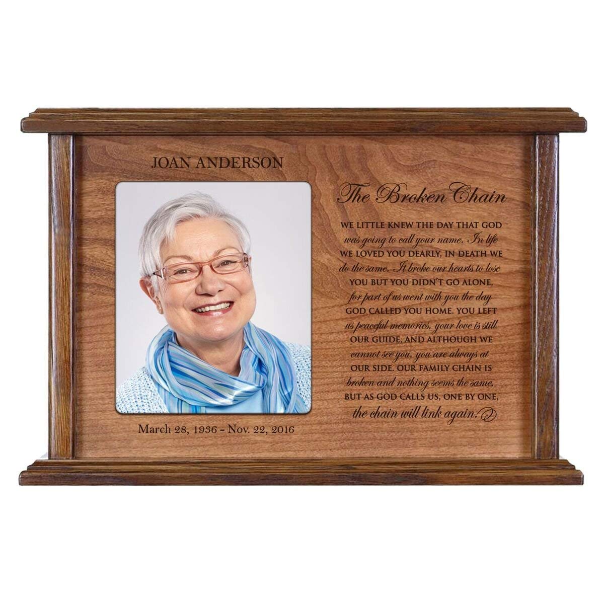 Memorial Engraved Custom Photo Urn for Human Ashes
