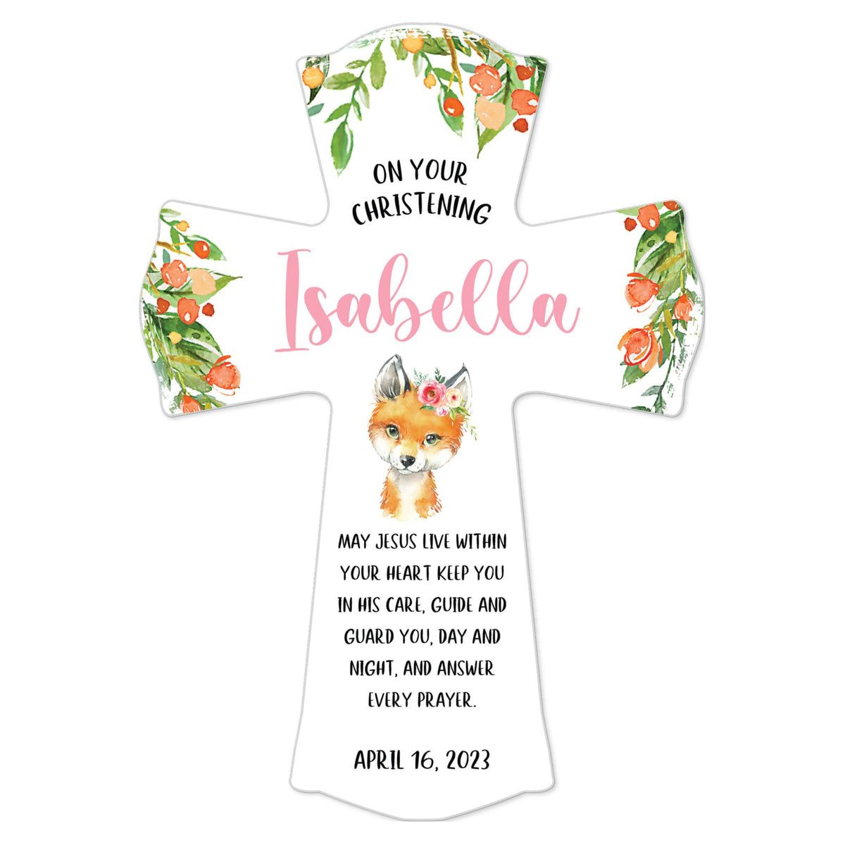 Personalized Wooden Cross for Christening Gifts - LifeSong Milestones