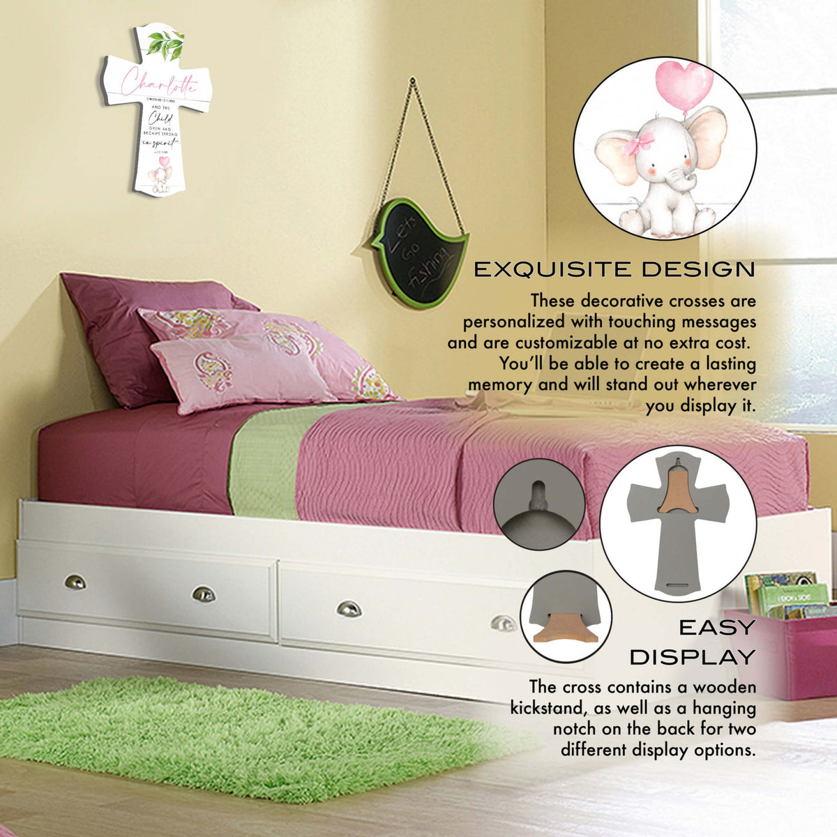 Personalized Wooden Cross for Christening Gifts - LifeSong Milestones