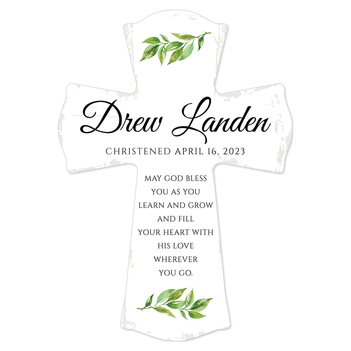 Personalized Wooden Cross for Christening Gifts - LifeSong Milestones