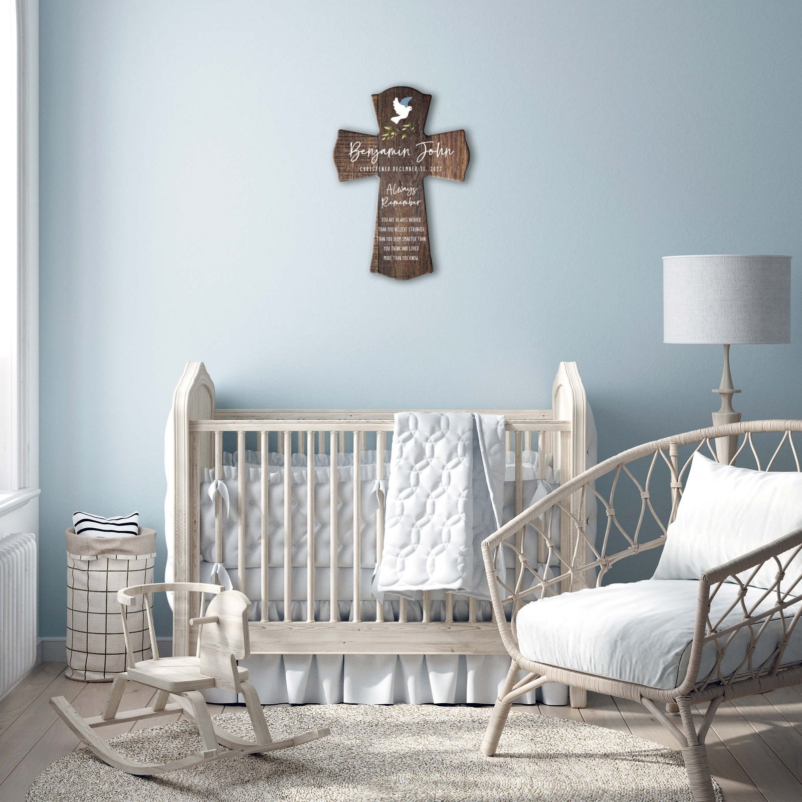 Personalized Wooden Cross for Christening Gifts - Always Remember - LifeSong Milestones