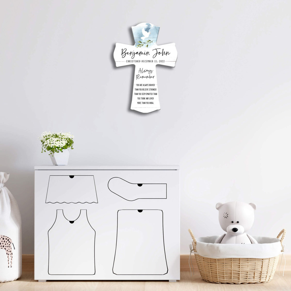 Personalized Wooden Cross for Christening Gifts - Always Remember - LifeSong Milestones