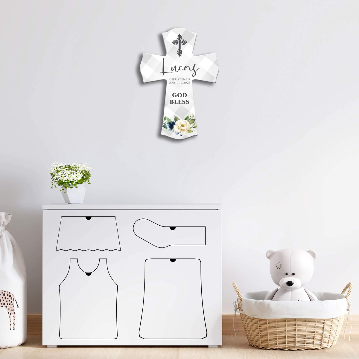 Personalized Wooden Cross for Christening Gifts - Christened - LifeSong Milestones