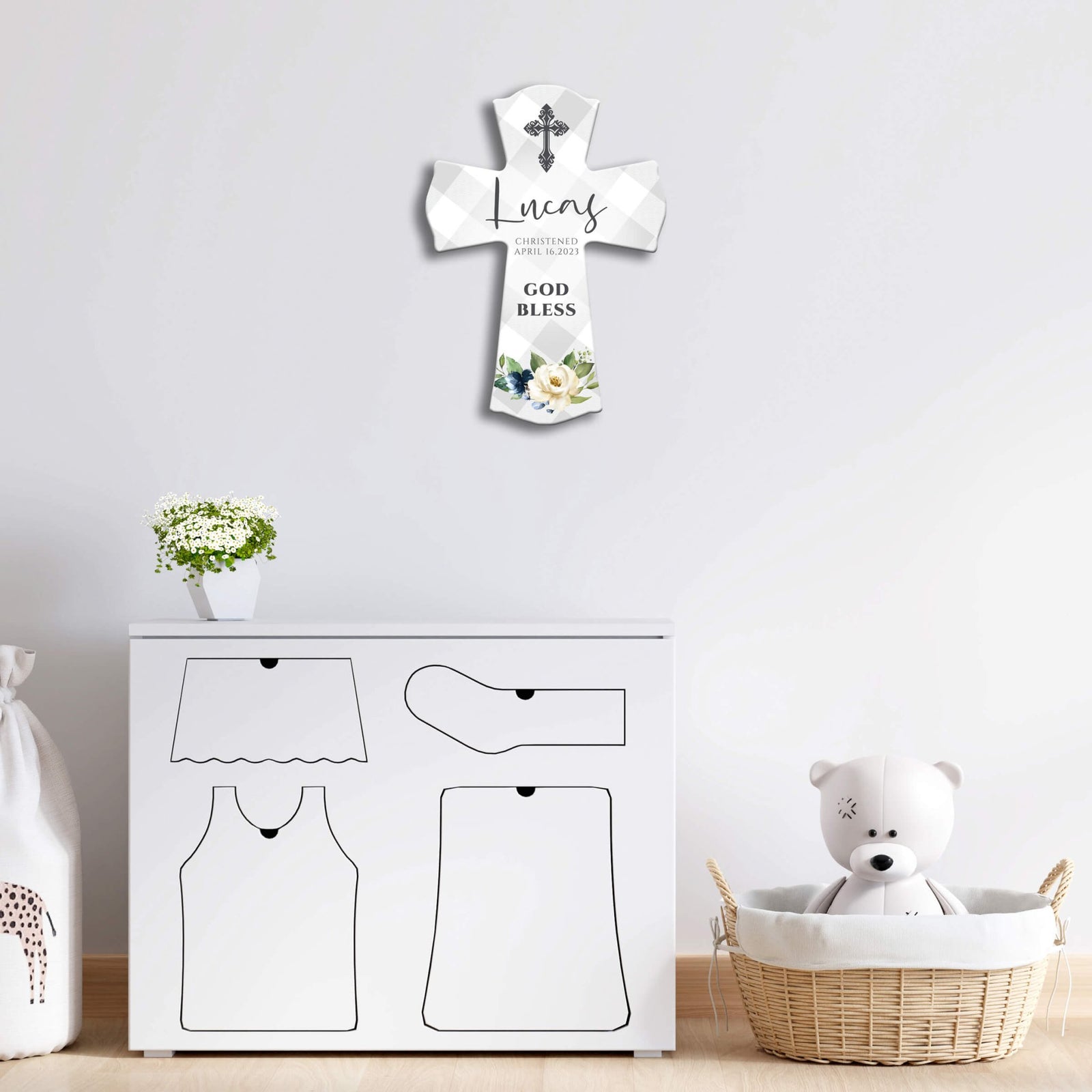 Personalized Wooden Cross for Christening Gifts - Christened - LifeSong Milestones
