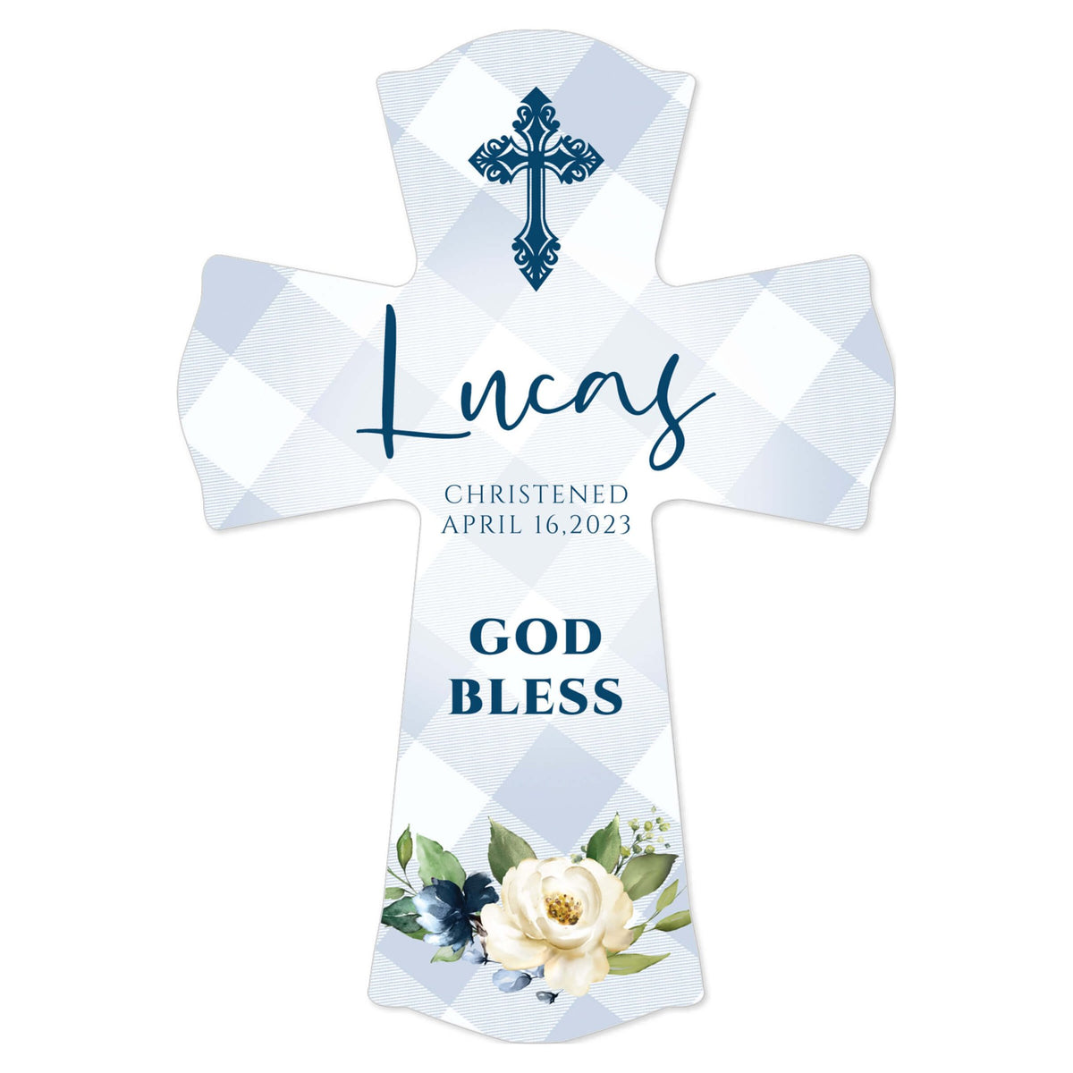 Personalized Wooden Cross for Christening Gifts - Christened - LifeSong Milestones