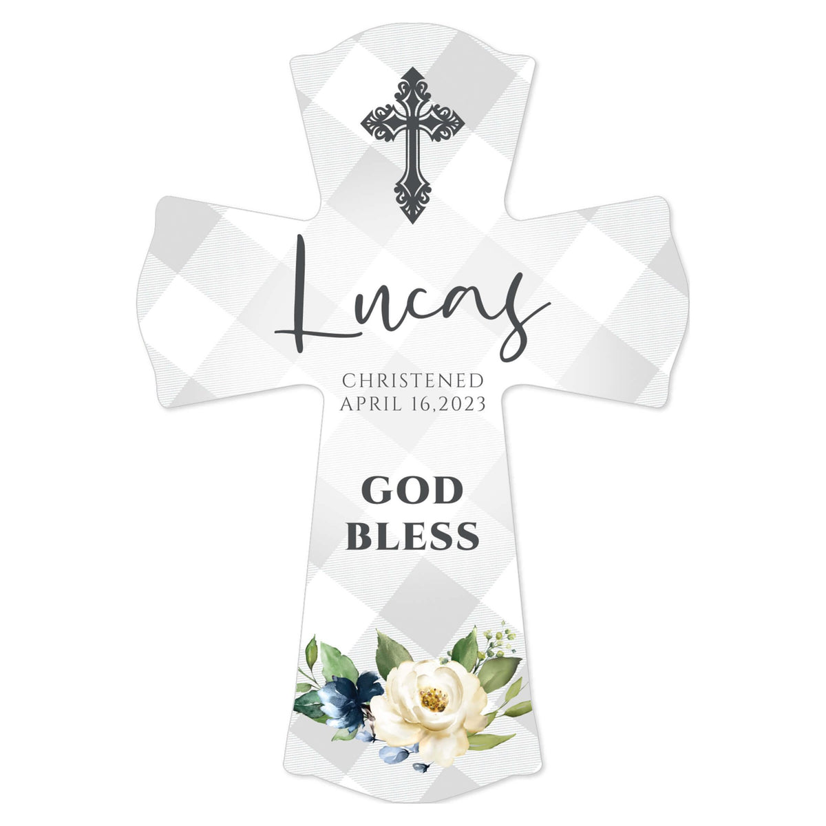 Personalized Wooden Cross for Christening Gifts - Christened - LifeSong Milestones