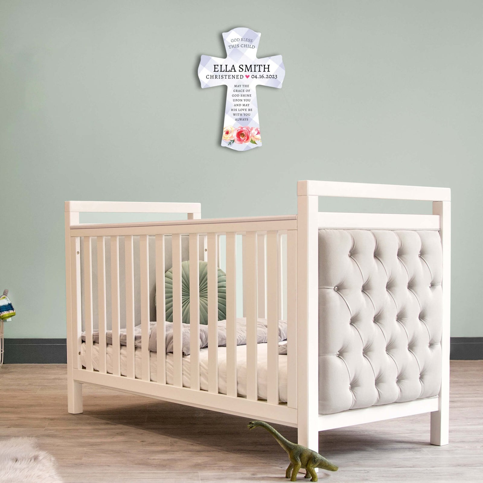 Personalized Wooden Cross for Christening Gifts - May The Grace - LifeSong Milestones