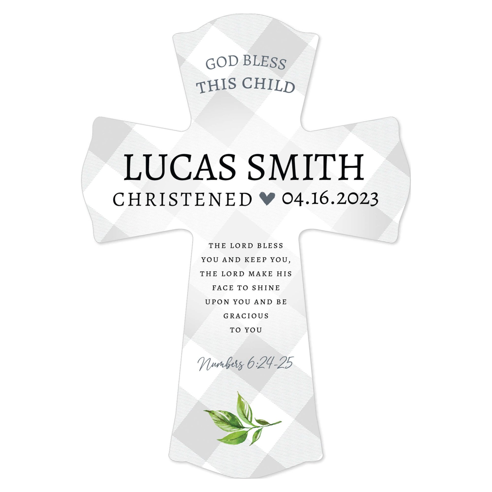 Personalized Wooden Cross for Christening Gifts - The Lord Bless - LifeSong Milestones
