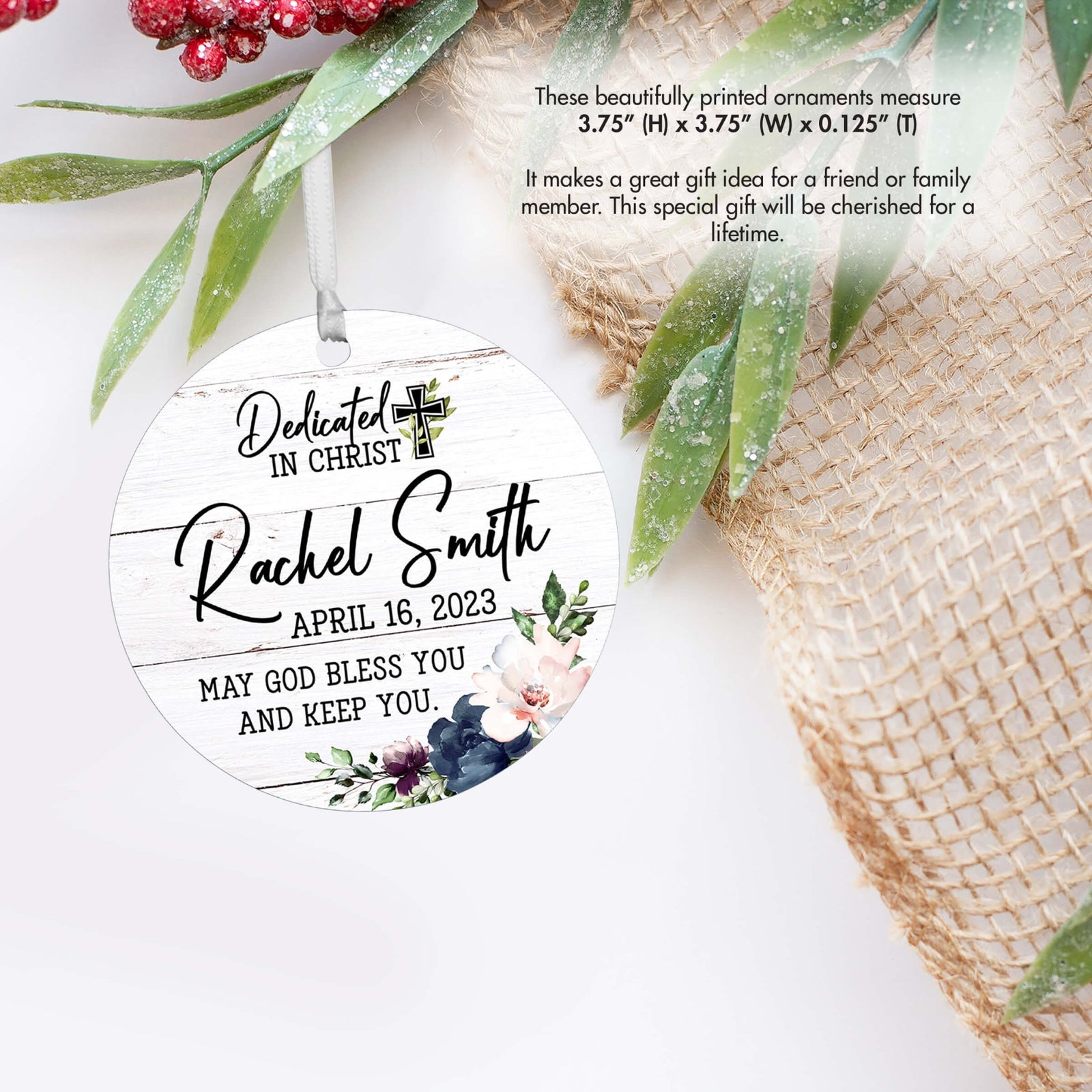 Unique baptism ornament gifts for Godchild