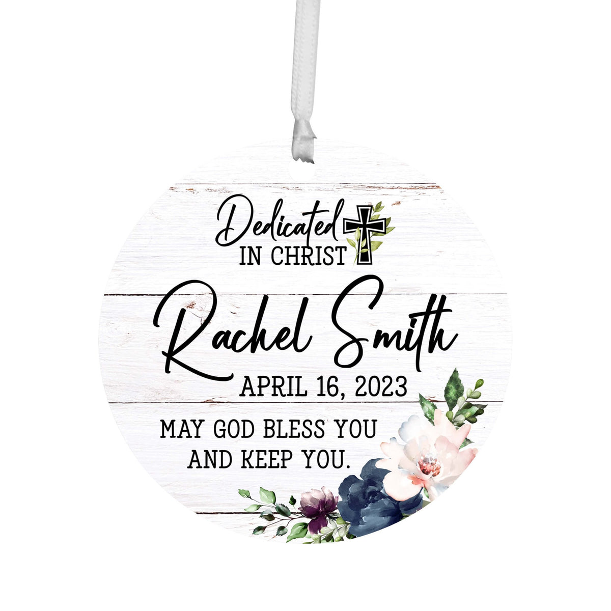 Personalized Unique Wooden Baptism Ornament Gift for Godchild