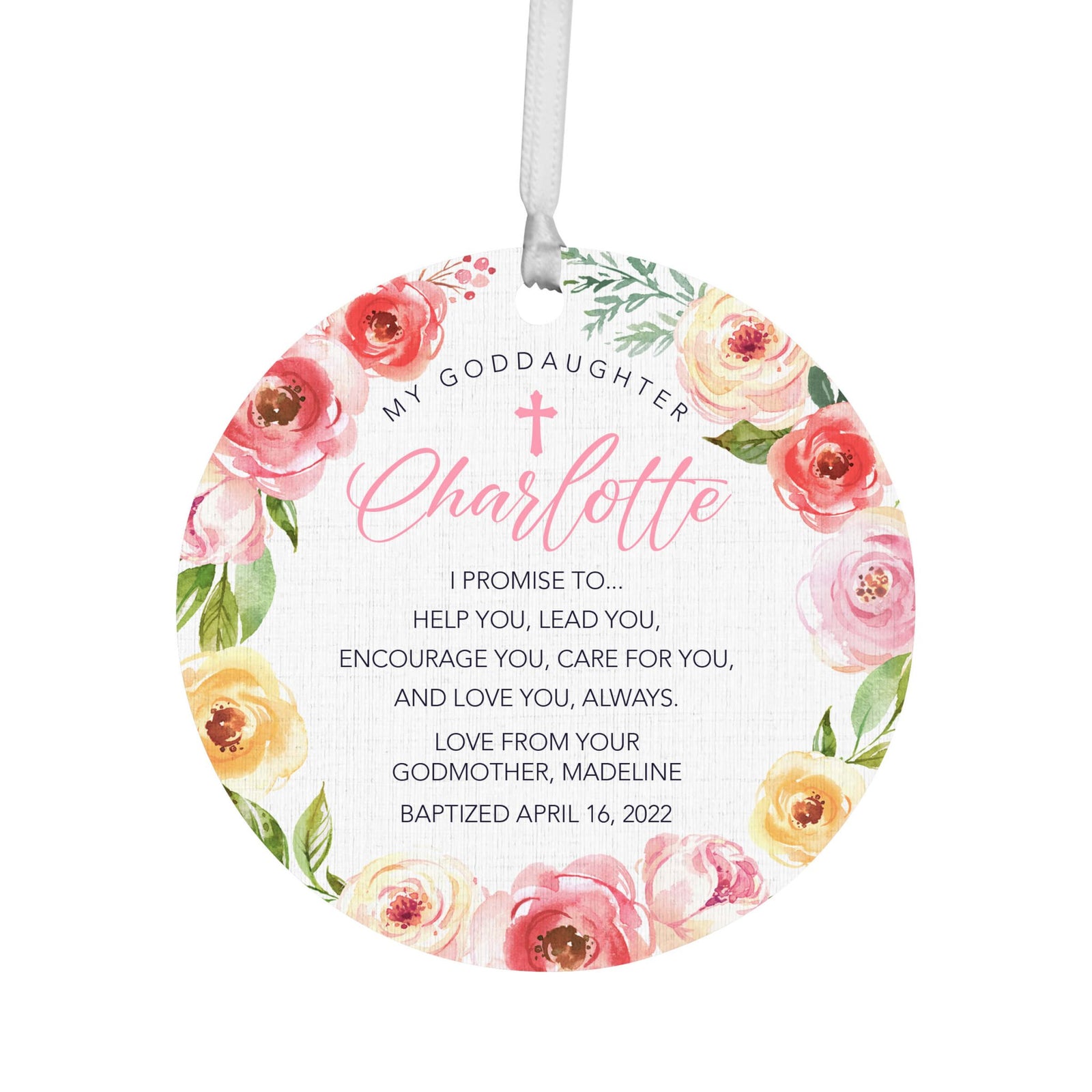 Lifesong Milestones Personalized Baptism Hanging Ornament