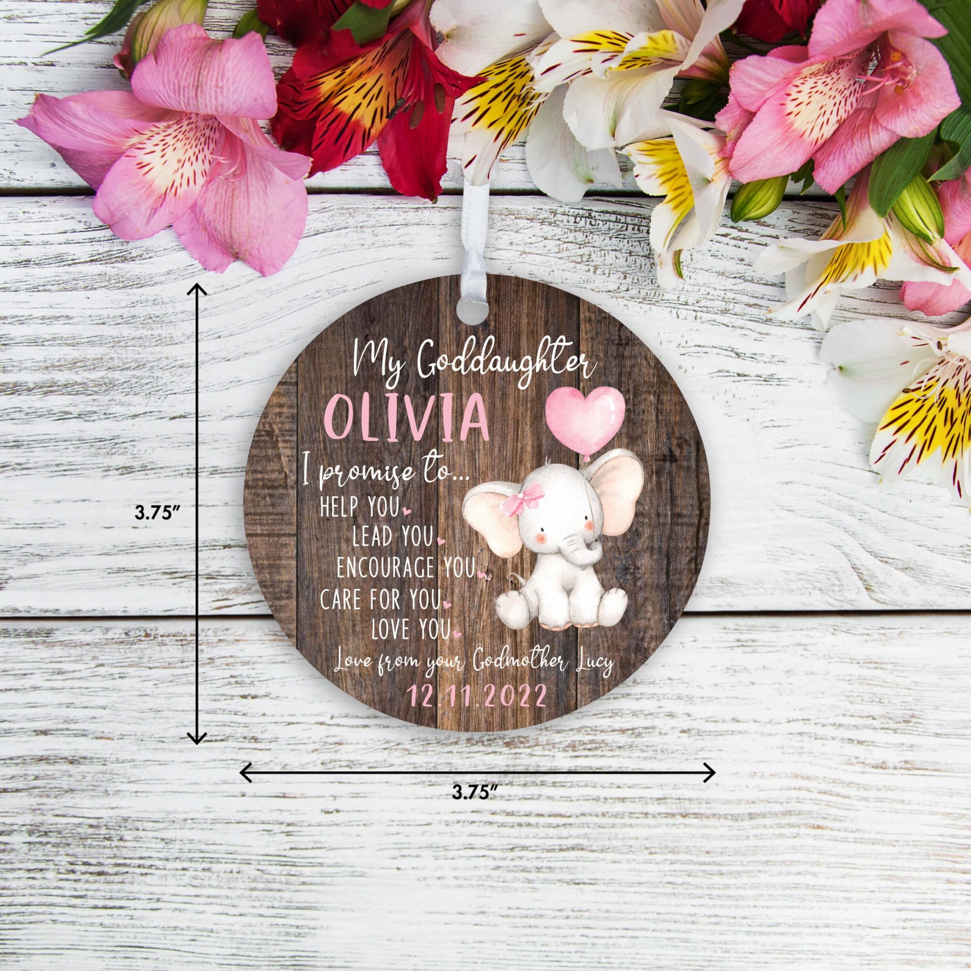 Lifesong Milestones Personalized Baptism Hanging Ornament