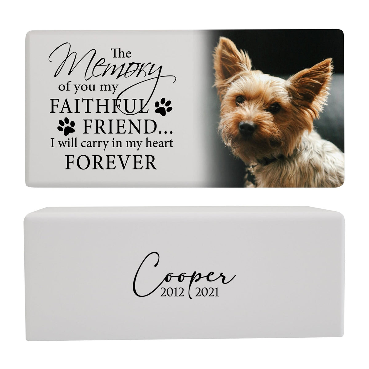 Personalized Wooden Dog Urn for Pet Ashes - Memorial Keepsake Box for Pet - My Faithful Friend - LifeSong Milestones