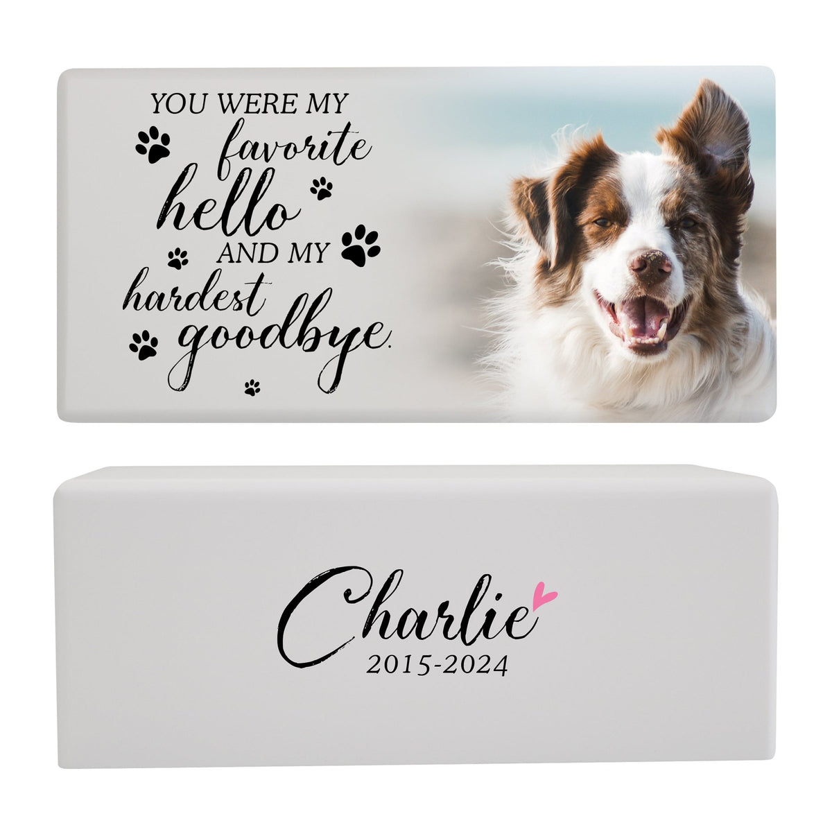 Personalized Wooden Dog Urn for Pet Ashes with Custom Engraving and Natural Finish - You Were My Favorite - LifeSong Milestones