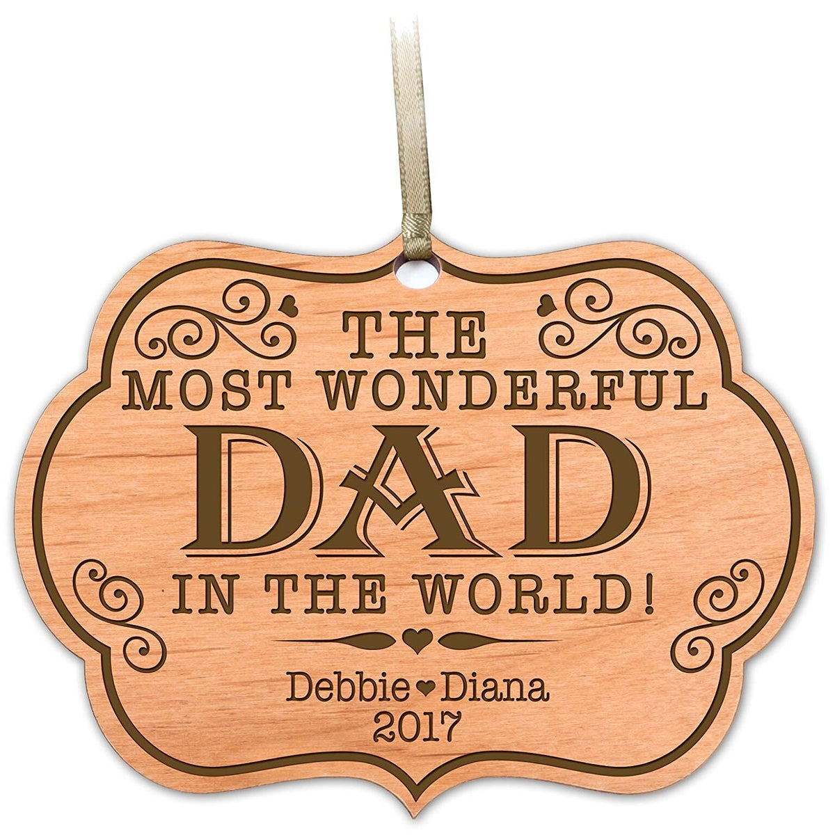 Personalized Wooden Engraved Family Ornaments - The Most Wonderful - LifeSong Milestones